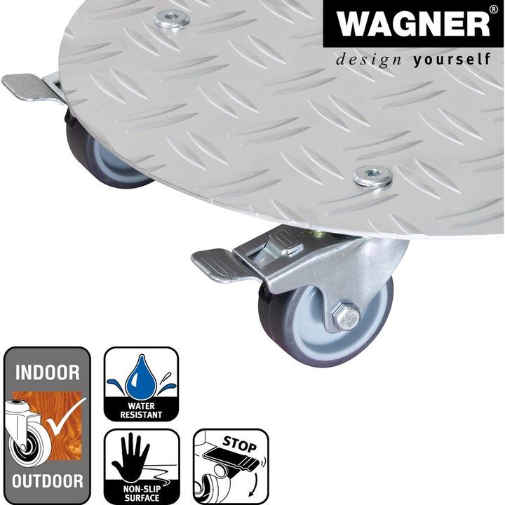 Image du produit Wagner System Chariot d'installation, aluminium, charge max. 150 kg, Ø 300 mm.
