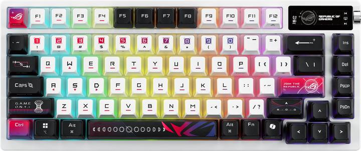 Actual product image ASUS Teclado ROG Azoth X 75% RGB White (US, Cable, Wireless)