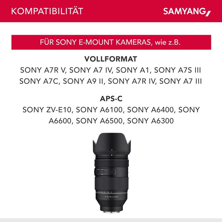 Produktbild Samyang AF 35-150MM F2-2,8 SONY FE (Sony E, Vollformat)