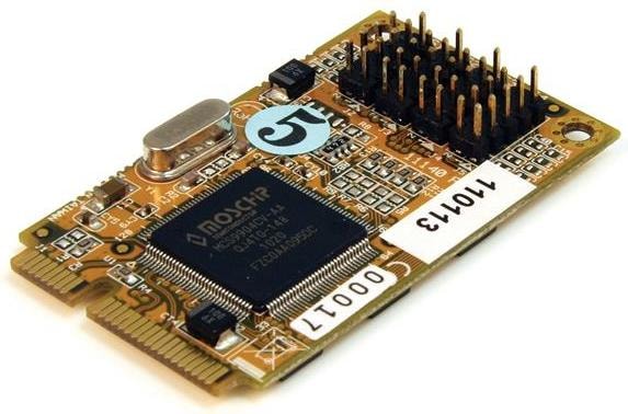 Actual product image StarTech 4 Port Serial RS232 Mini PCI Express Card with 16650 UART - Serial 4 Port RS-232 / DB9 mini PC...