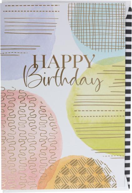 Actual product image Artebene Grusskarte „Happy Birthday“ mit bunten Kreisen