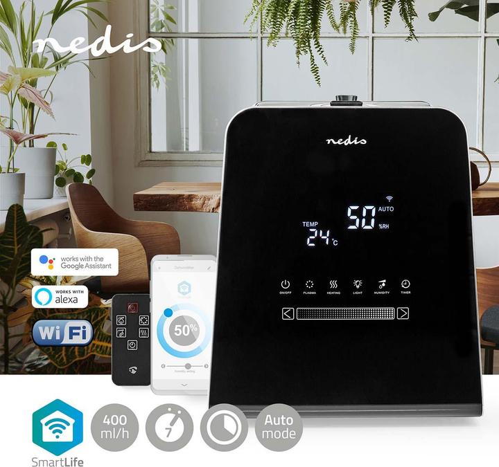 Produktbild Nedis SmartLife Luftbefeuchter | 30 W | Mit kühlem und warmem Nebel | 5.5 l | Hygrometer | Timer | F