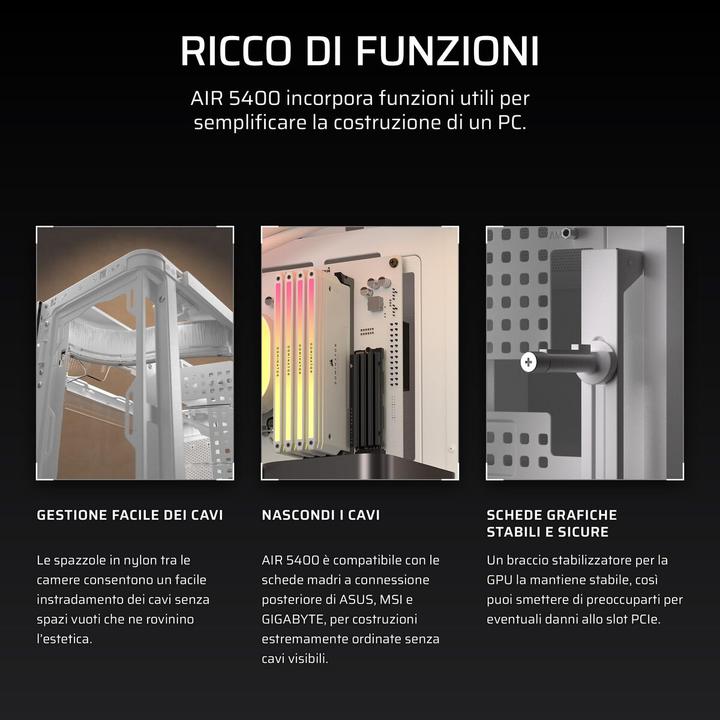 Actual product image Corsair AIR 5400 LX-R RGB LINK (ATX, mATX, E-ATX, Mini-ITX)