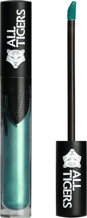 Produktbild All Tigers Steal The Show Metallic Green Liquid Lipstick - Long Lasting, Matt, Vegan & Natural - 989 - With Bio