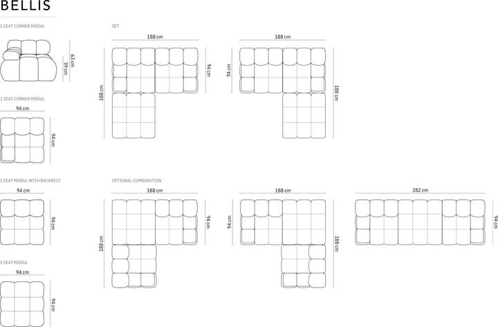 Produktbild Micadoni Bellis (Modular Sofa, 3-Sitzer)