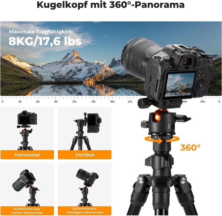 Actual product image K&F Concept Tripod with Diaphragm Arm (Metal)