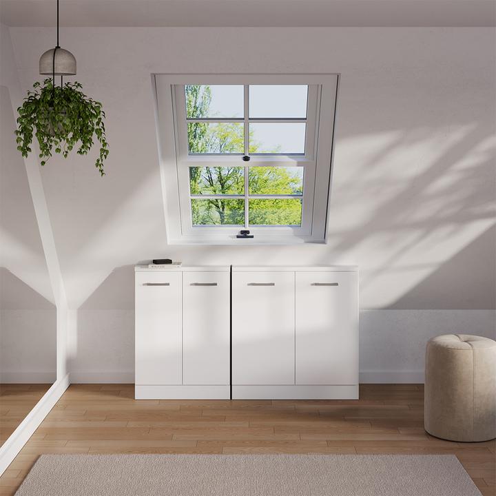 Produktbild Vichy Dachschrägenschrank Rion, Weiss/Weiss Hochglanz, mit 2 Türen (46 x 46 x 81.60 cm)