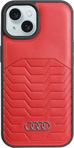 Audi Synthetic Leather MagSafe iPhone 15 / 14 / 13 6.1" czerwony/red hardcase AU-TPUPCMIP15-GT/D3-RD (Apple iPhone 13, Apple iPhone 15)