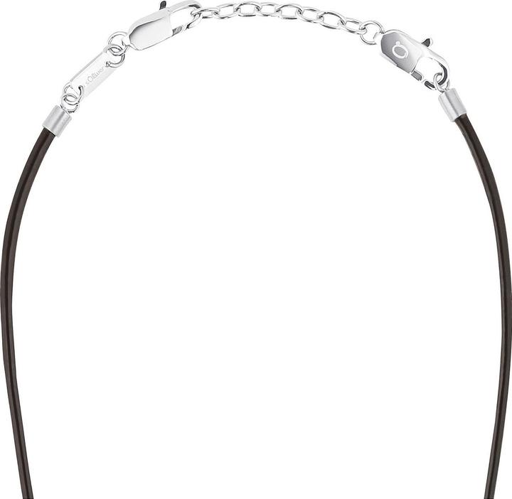Produktbild S.Oliver Halsschmuck für Herren, Stainless Steel, Leder (Edelstahl, Leder, 45 cm)