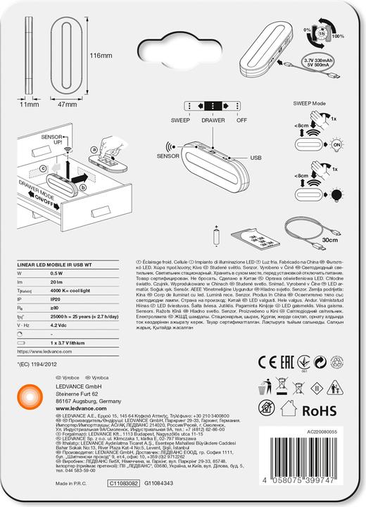Produktbild Ledvance Linear Led Mobile Ir Usb (20 lm)
