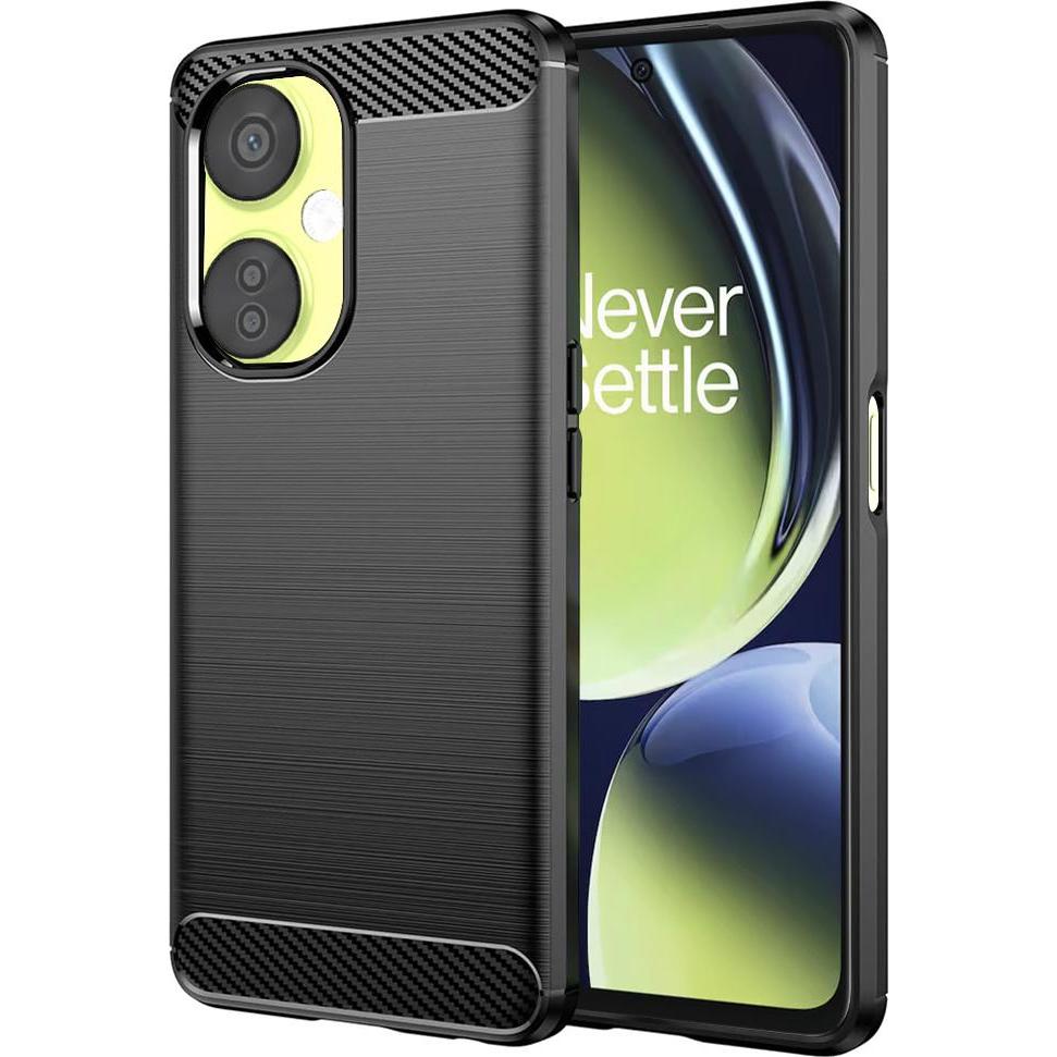Techsuit - Carbon Silicone - OnePlus Nord CE 3 Lite - Black (OnePlus Nord CE 3 Lite), Cover smartphone, Nero