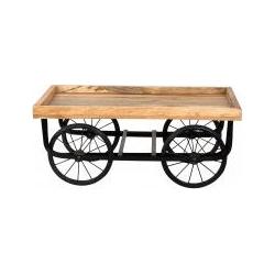 IKO, Deko Objekt, Holzwagen gross h=21,5cm, 50,5x30cm
