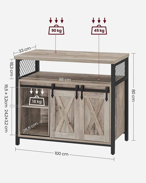 Image du produit Vasagle Sidey (100 x 33 x 80 cm)