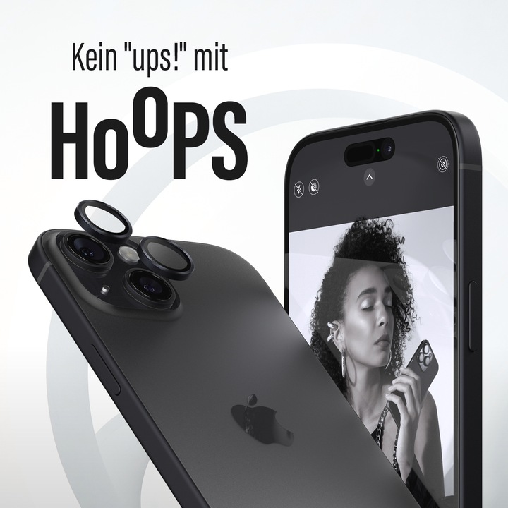 Actual product image PanzerGlass Hoops Camera Lens Protector (1 Piece, Apple iPhone 15, Apple iPhone 15 Plus)