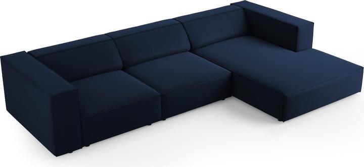 Actual product image Cosmopolitan Design Velvet Right Corner Sofa, "Arendal", 4 Seats, Royal Blue, 284x166x70 Made in Europe (Corner sofa)