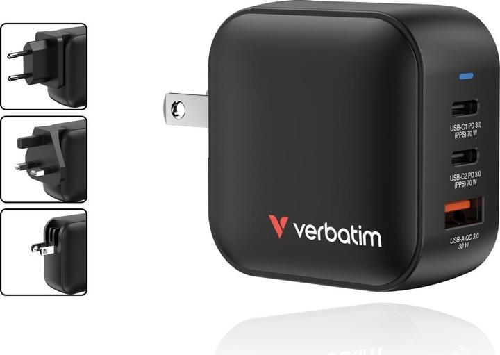 Image du produit Verbatim Mini GaN 3 Port Charger (70 W)