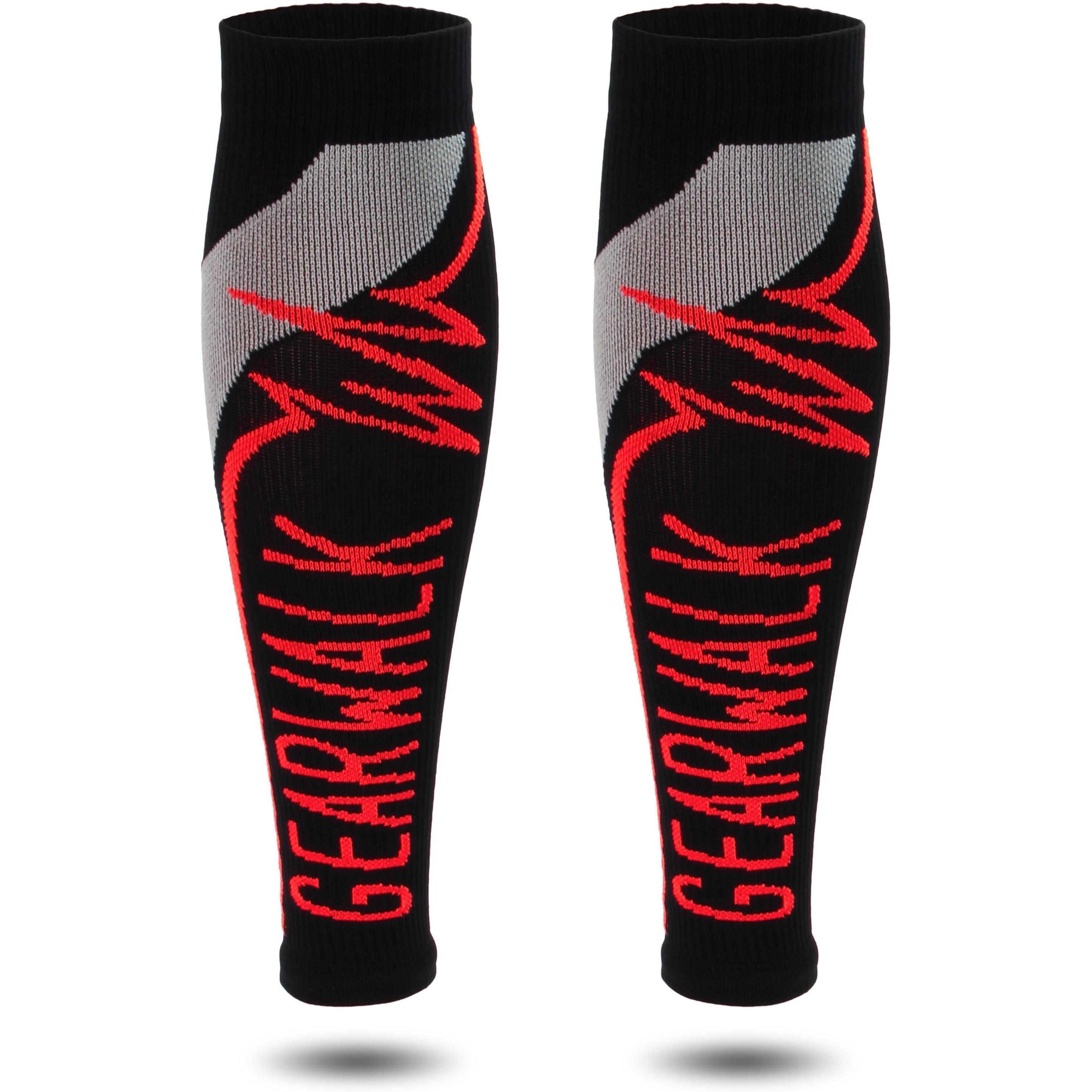 Thumbnail - Gear Walk, Herren, Sportsocken, 2 Paar Sport-Waden-Kompressionsstulpen (32 - 38), Rot