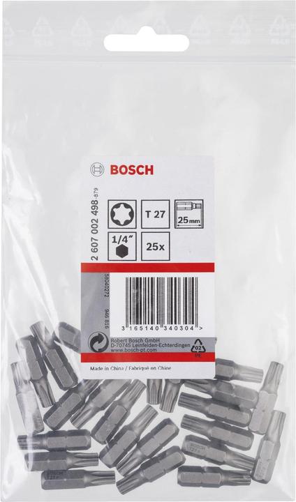 Produktbild Bosch Professional Zubehör Schrauberbit Extra-Hart T27, 25 mm, 25er-Pack