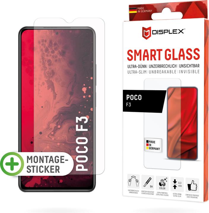 Actual product image Displex Smart Glass, Displayschutzfolie (1 Piece, Xiaomi Poco F3)