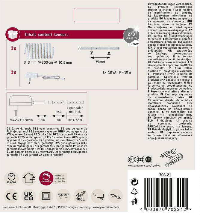 Image du produit Paulmann Démarrage de YourLED (Blanc froid, 300 cm, Intérieur)