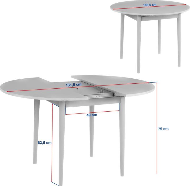 Produktbild Skye Decor Viona Extendable Dining Table (100 x 100 x 75 cm)