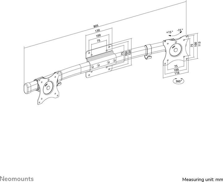 Produktbild Neomounts Fpma-Cb100black (Wand, 27")