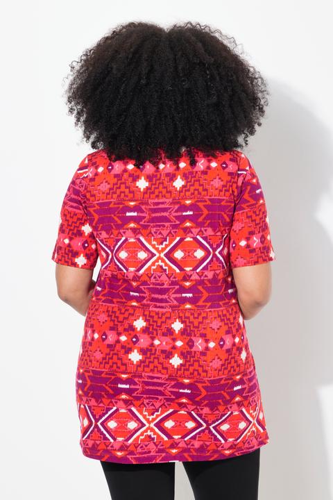 Produktbild Ulla Popken Longshirt, Zierbänder, A-Linie, V-Ausschnitt, Halbarm (46, 48)
