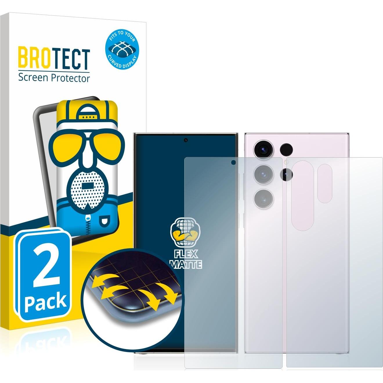Thumbnail - BROTECT Full-Cover Displayschutz Matt (2 Stück, Samsung Galaxy S23 Ultra), Smartphone Schutzfolie, Grau