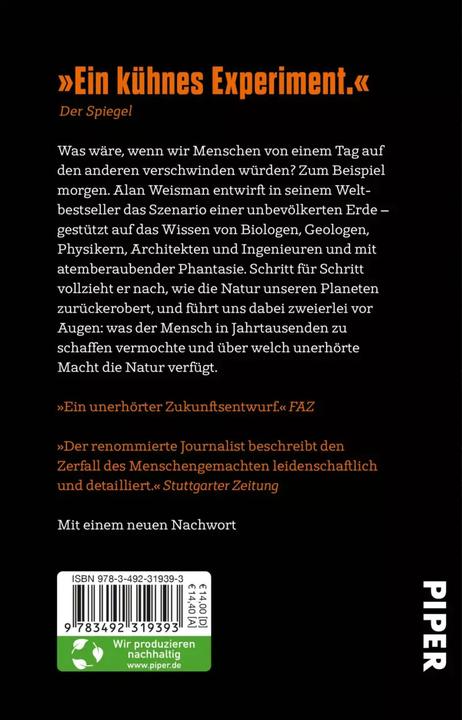 Immagine prodotto Die Welt ohne uns (Tedesco, Alan Weisman, 2022)