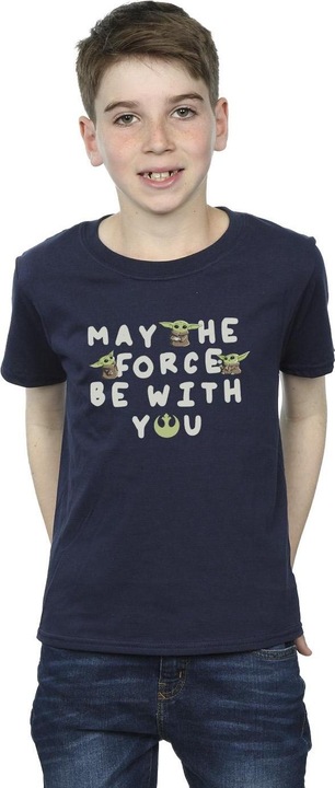 Immagine prodotto Star Wars The Mandalorian Grogu May The Force Be With You Maglietta Ragazzi (128)