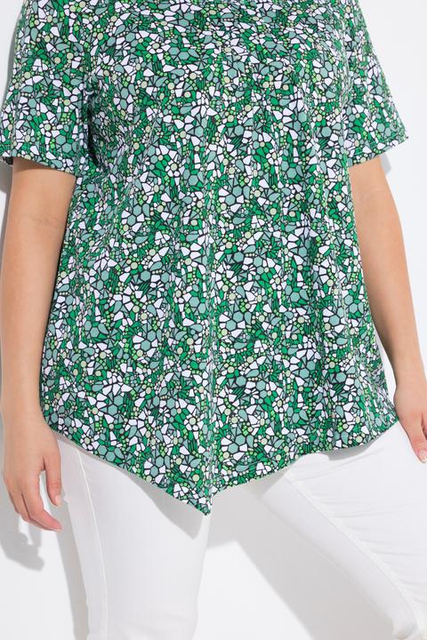 Produktbild Ulla Popken T-Shirt, Zipfelsaum, A-Linie, Biesen, Rundhals, Halbarm (50, 52)