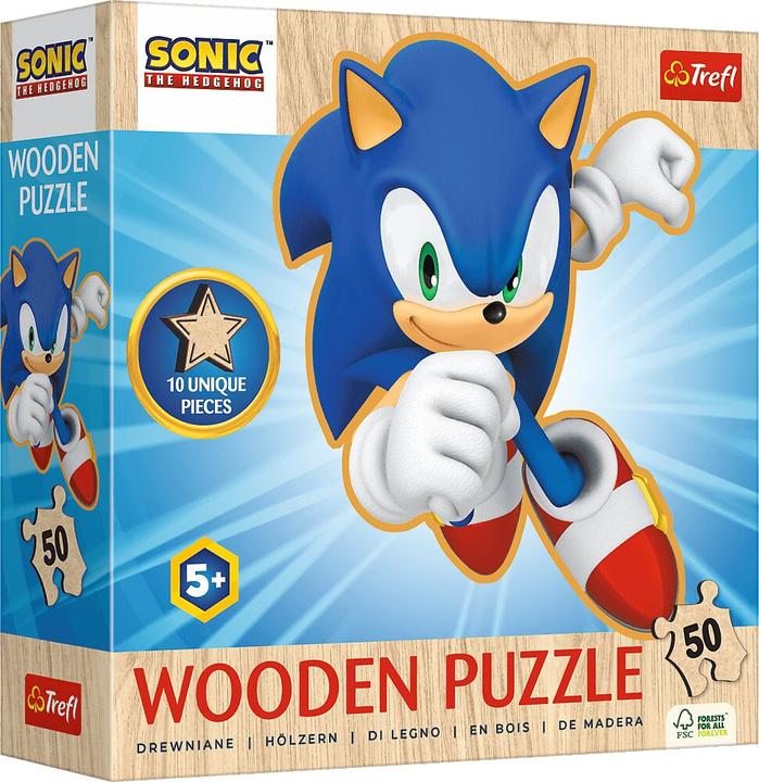 Immagine prodotto Trefl Puzzle di legno Junior 50 - Sonic (50 pezzi)