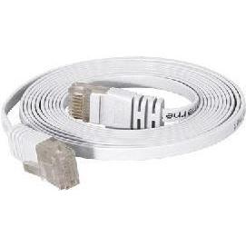 Thumbnail - Exertis Connect Hochwertiges Flachband-Patchkabel Cat. 6, U/UTP, weiß, 10,0 m Ideal für die Verlegung unter den Füße (U/...