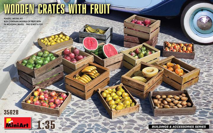 Actual product image Mini art Wooden Crates with Fruit