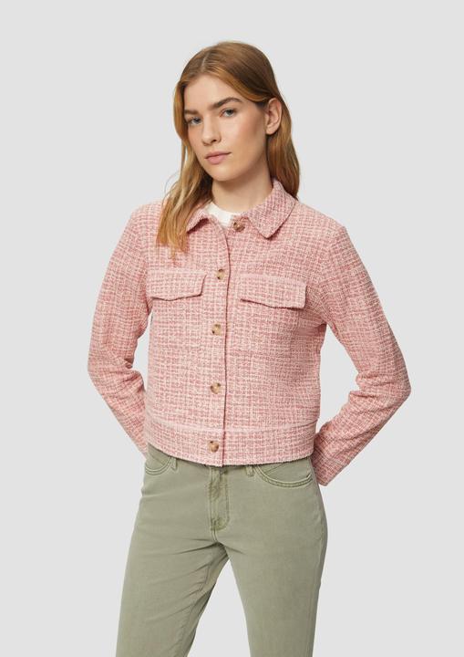 Produktbild S.Oliver Sweatshirt Jacke Verkürzte Bouclé-Jacke aus Sweat mit aufgesetzten Taschen (46)