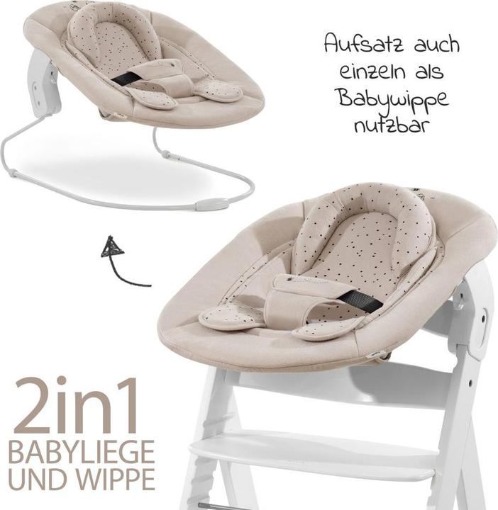 Produktbild Hauck Hochstühle Alpha Plus White Newborn Set Pooh Beige - 4-tlg. (Hochstuhl)