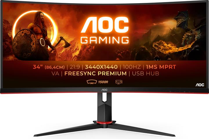 AOC CU34G2/BK (3440 x 1440 Pixel, 34")