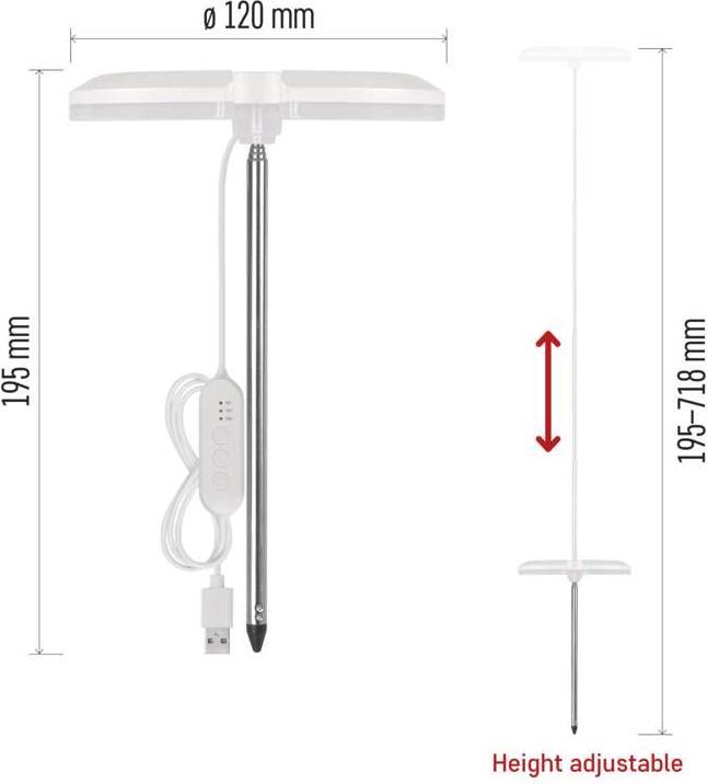 Immagine prodotto Emos Pflanzenlampe LED Vollspektrum, 39 LEDs, für Innenräume, mit Zeitschaltuhr, dimmbar (LED, 5 V)