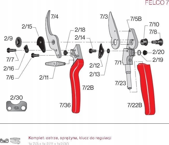 Actual product image Felco No. 7/3-1 Spare parts set for 7.8