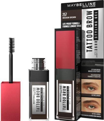 Image du produit Maybelline New York Gel coiffant Tattoo Brow 36H (257 Marron moyen)