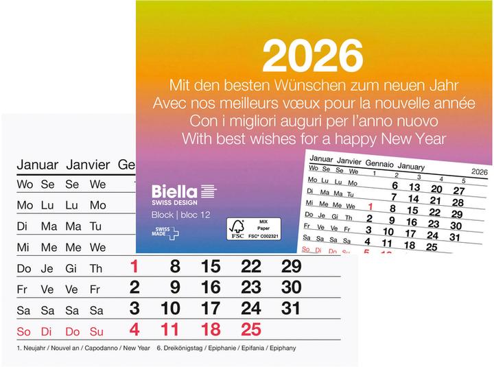 Image du produit Biella Calendrier à effeuiller Mois