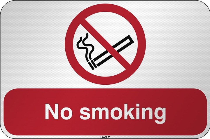 Actual product image Brady ISO Safety Sign - No smoking