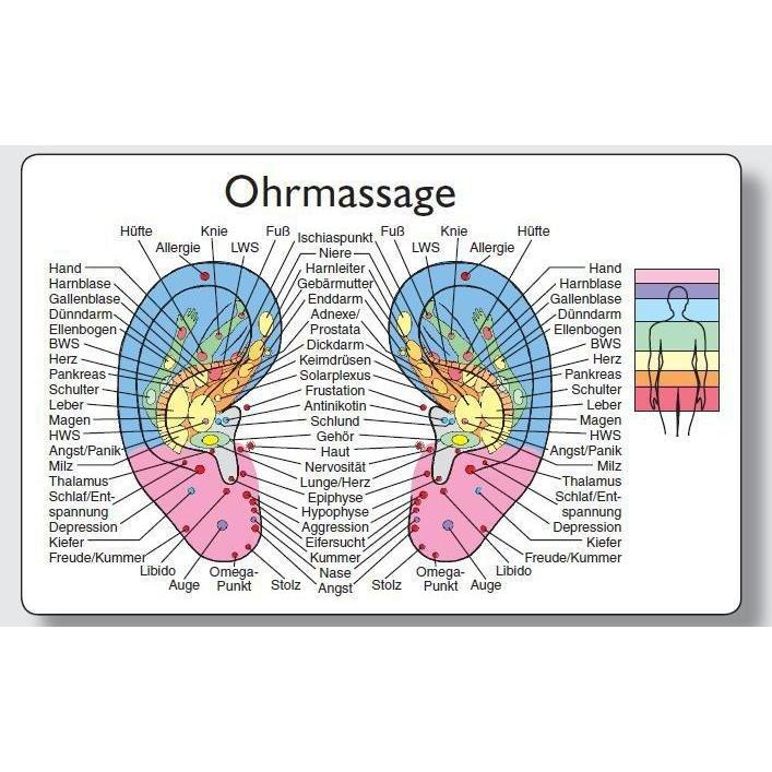 Reflexzonenmassagekarte "Ohr", Landkarte
