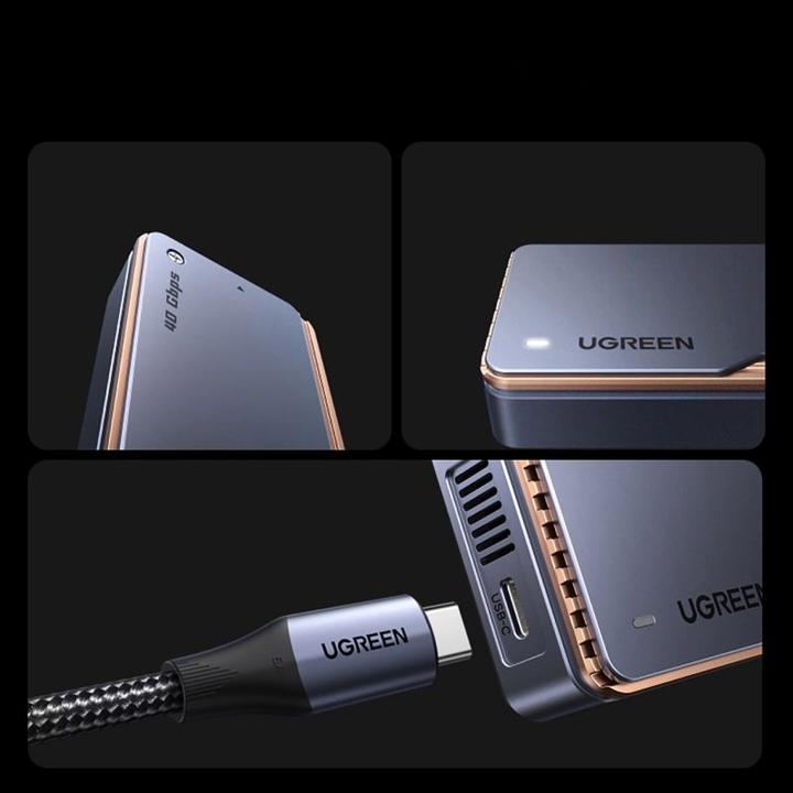 Produktbild Ugreen - Hard Drive Enclosure (65727) - M.2 NVMe/SSD, 40Gbps, 8TB, with Type-C Cable - Grey (M.2)