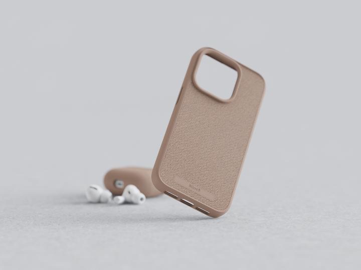Produktbild Njord Hard-Cover Fabric MagSafe Case Pink Sand (Apple iPhone 15 Pro Max)