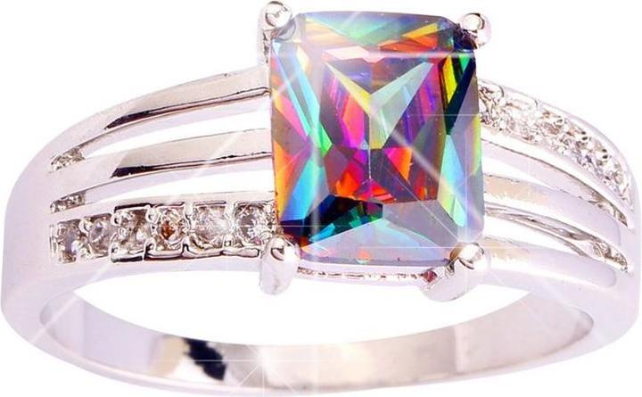 Produktbild Hermex versilberter Ring mit Regenbogen Topas - Gr. 57 / Size 8 (8)