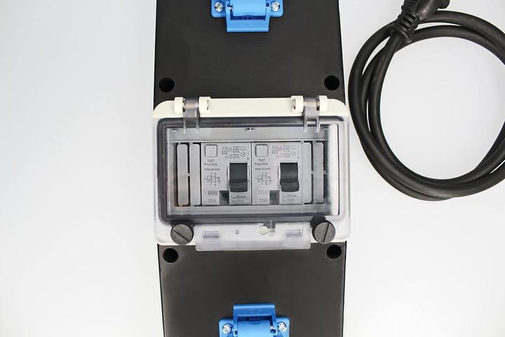 Actual product image As - Schwabe Solid rubber socket strip (2x, CEE 7/3, 2 m)