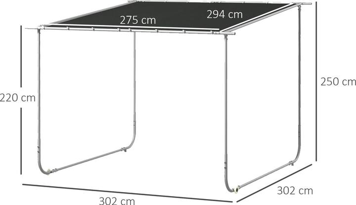 Immagine prodotto Outsunny Pergola con 4 sacchi di sabbia vuoti da riempire (302 cm, 302 cm)