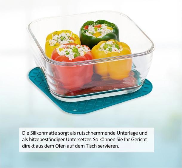 Productafbeelding Genius Nicer Dicer Chef glazen kom, set van 3, Donker petrol (2.80 l, 3x)
