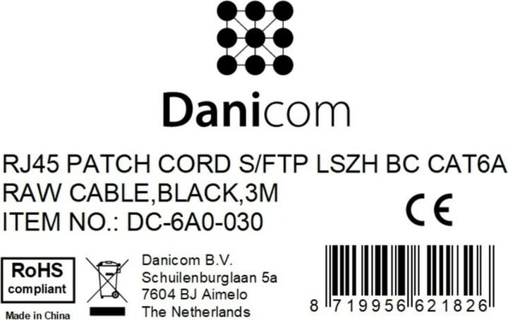 Produktbild Dsit CAT 6a Netzwerkkabel LSOH (S/FTP, CAT6a, 3 m)